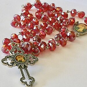 Our Lady of Mount Carmel Glass Crystal Rosary
