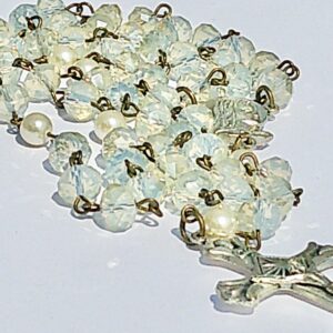 Italian Our Lady Of Lourdes Swarovski and Crystal Rosary