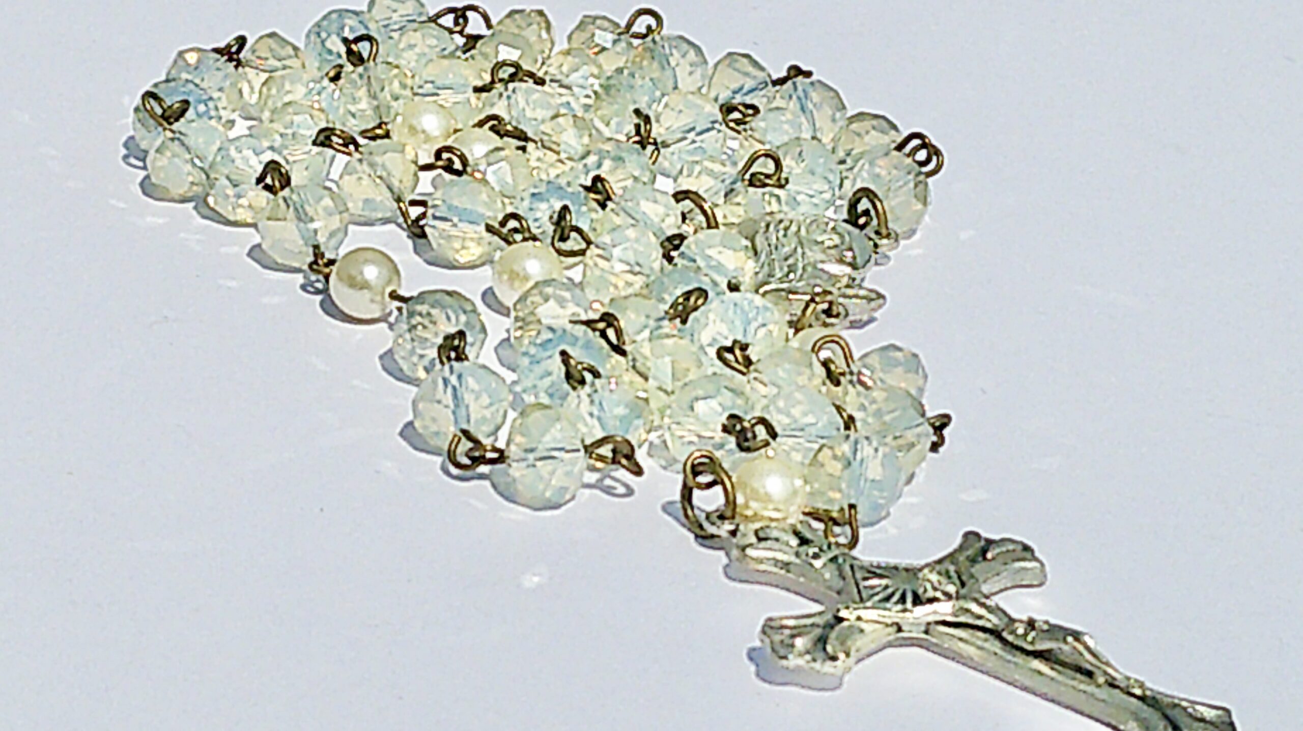 Italian Our Lady Of Lourdes Swarovski and Crystal Rosary