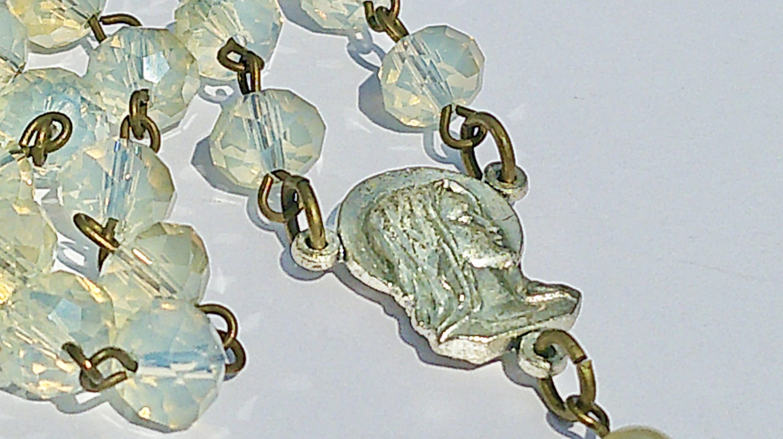 Italian Our Lady Of Lourdes Swarovski and Crystal Rosary - Image 2