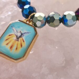 Holy Spirit Multicolor Crystal Stretch Bracelet