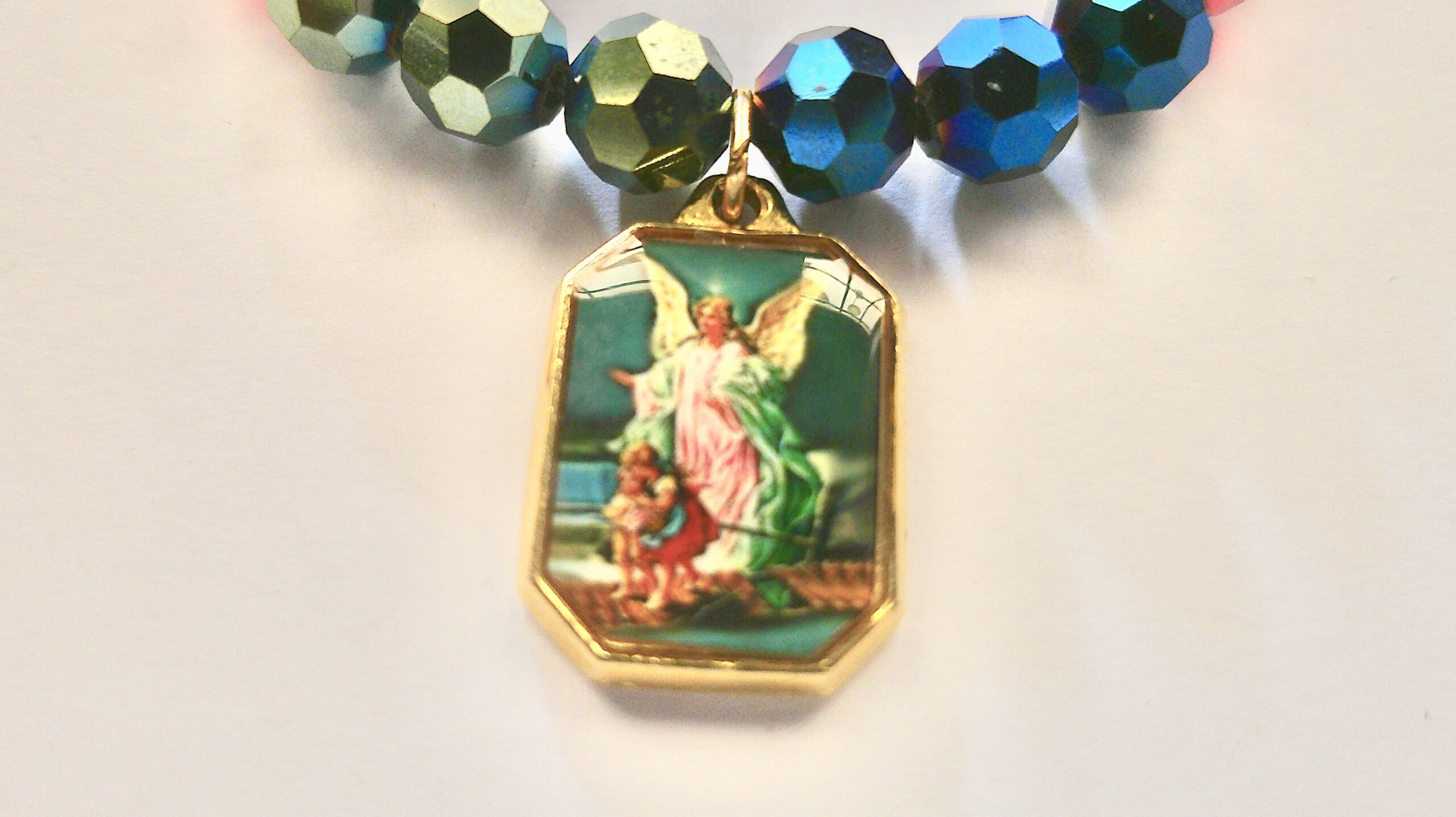 Guardian Angel Multicolored Crystal Stretch Bracelet - Image 3