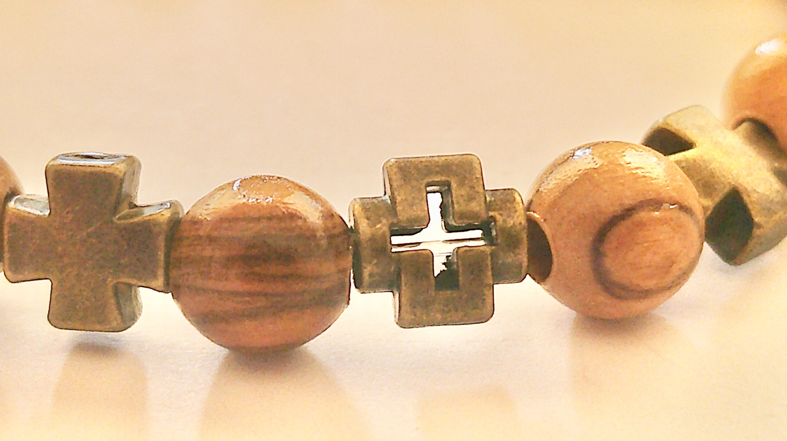 Holy Land Antique Bronze Mens Cross Bracelet - Image 2