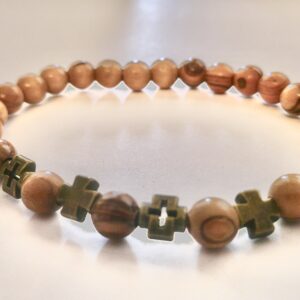 Holy Land Antique Bronze Mens Cross Bracelet